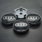 Колпачки на ступицу Ауди/Audi NZDK 009, пластик, металл, 4 шт.