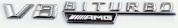 Шильдик эмблема автомобильный SHKP V8 AMG S серебро пластик комплект 2 шт