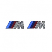 Наклейка мини Эмблема М PKTM 010 трехцветная 2 шт