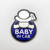 Шильдик SHK 063-02 "Baby in car" синий металлический