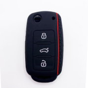 Чехол ключа CHEB022 "Volkswagen" (Bora, Skoda, Golf) черный силикон