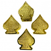 Колпачки на вентиль KNV 035-1 "Пики" золото, пластик, 4 шт.