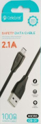 Кабель Celebrat CB-31 USB-Micro 2.1A 1m силикон черный