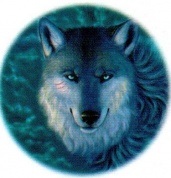 Виниловая наклейка круглая Волк № 1 GRC 4982 цветная