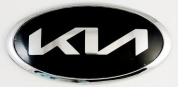 Шильдик эмблема автомобильный SHKP KIA SO13N "Киа овал новая" серебро размер 130*60мм