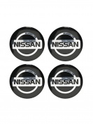 Наклейки на диски Ниссан NZD6 037 черные, металлические, 60мм, 4 шт