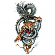Виниловая наклейка Дракон с тигром GRC 6135 полноцветная