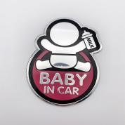 Шильдик SHK 063-01 "Baby in car" розовый металлический
