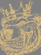 Виниловая наклейка "Медведь корона малый золотой" VRC 423-122mG, плоттер