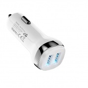 ЗУ-прикуриватель "Hoco Z40W" LED подсветка, USB  2 разъема, 2,4 А
