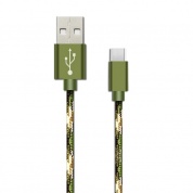 Кабель KBLV 001 micro USB камуфляж зеленый 90 см