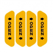 Светоотражающая наклейка на двери "OPEN" SND 003 желтый, комплект 4 шт.