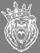Наклейка "Медведь корона 2" VRC 423-123 виниловая, плоттер, белая