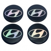 Силиконовые наклейки на диски Hyundai NND 009 голографические 4 шт
