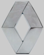 Шильдик автомобильный SHKP Renault серебро пластик