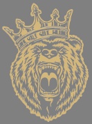 Виниловая наклейка "Медведь корона 2 малый золотой" VRC 423-123mG, плоттер
