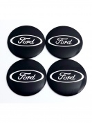 Наклейки на диски Форд NZD6 025 черные, металлические, 60мм 4 шт