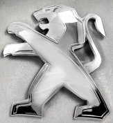 Шильдик автомобильный SHKP Peugeot серебряный пластик