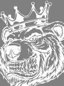 Наклейка "Медведь корона малый" VRC 423-122m виниловая, плоттер, белая