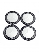 Наклейки на диски Мерседес NZD6 036 черные, металлические, 60мм, 4 шт