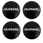 Наклейки на диски Хавал / Haval NZD 076 черные металлические 4 шт
