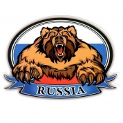 Виниловая наклейка РУС флаг Медведь VRC 250-9 цветная