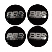 Наклейки на диски BBS NZD6 100 черные, металлические, 60мм,  4 шт