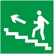 Виниловая наклейка Знак Эвакуация по лестнице вверх левая E16 пленка