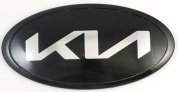 Шильдик эмблема автомобильный SHKP KIA BO15N "Киа овал новая" черная размер 150*75мм