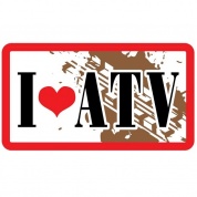 Виниловая наклейка Я люблю АТВ VRC 884-2