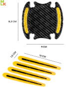 Наклейки защитные на ручку автомобиля ZDN 004 светоотражающие комплект 8 шт. желтые