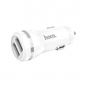 ЗУ-прикуриватель "Hoco Z27" (USB 2 разьёма по 2,4 А каждый), белый