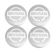 Наклейки на диски Ниссан NZD6 038 хром, металлические, 60мм, 4 шт