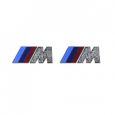 Наклейка мини Эмблема М PKTM 010 трехцветная 2 шт