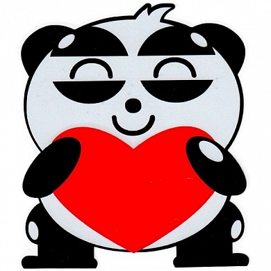 Светоотражающая наклейка Панда с сердцем NKT 0914