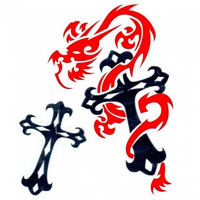 Светоотражающая наклейка Кресты и дракон NKT 0519