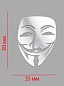 Наклейка PKTA 201 металл "Маска Анонимус", серебряный, размер 50*35 мм