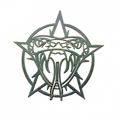 Наклейка малая Кобра-звезда PKTA 006 серебро